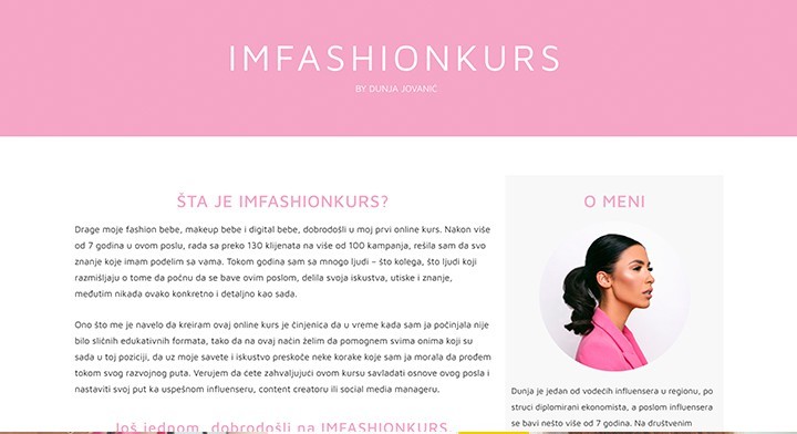 Dunja Jovanić - IMFASHIONKURS