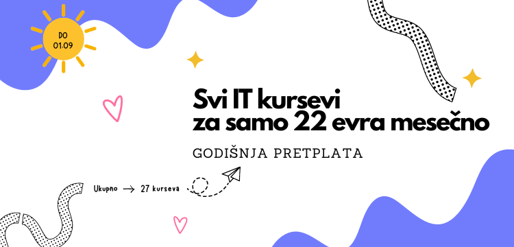 SVI IT kursevi za samo 22 evra mesečno