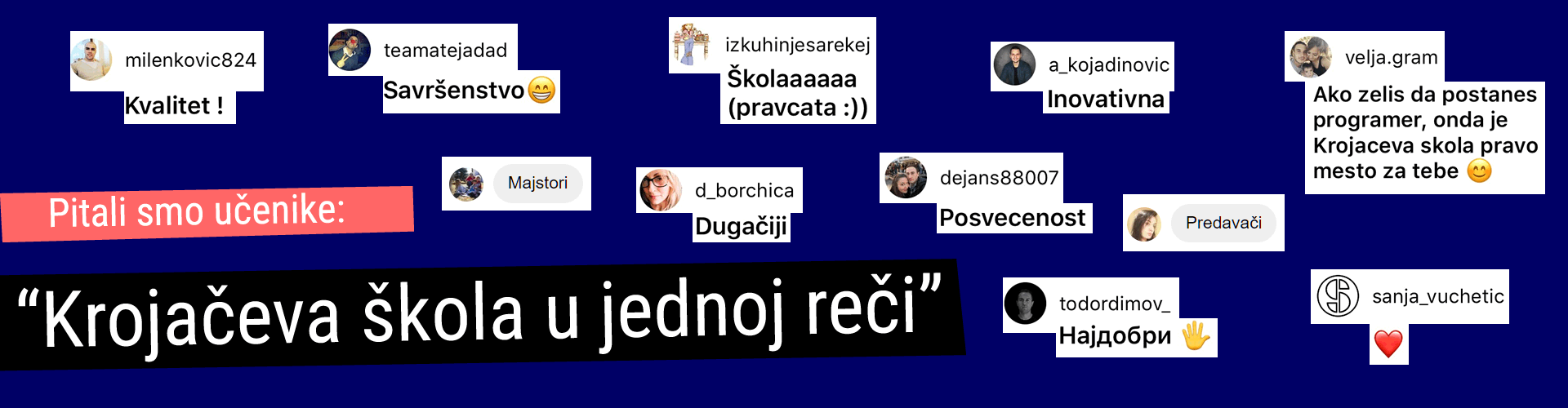 Krojačeva škola Utisci